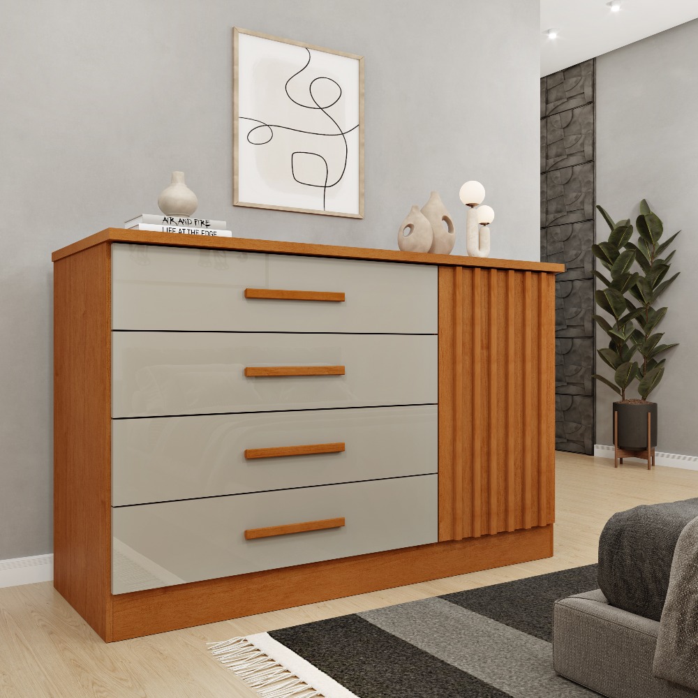 Dormitório Barcelona Ripada 4 gavetas