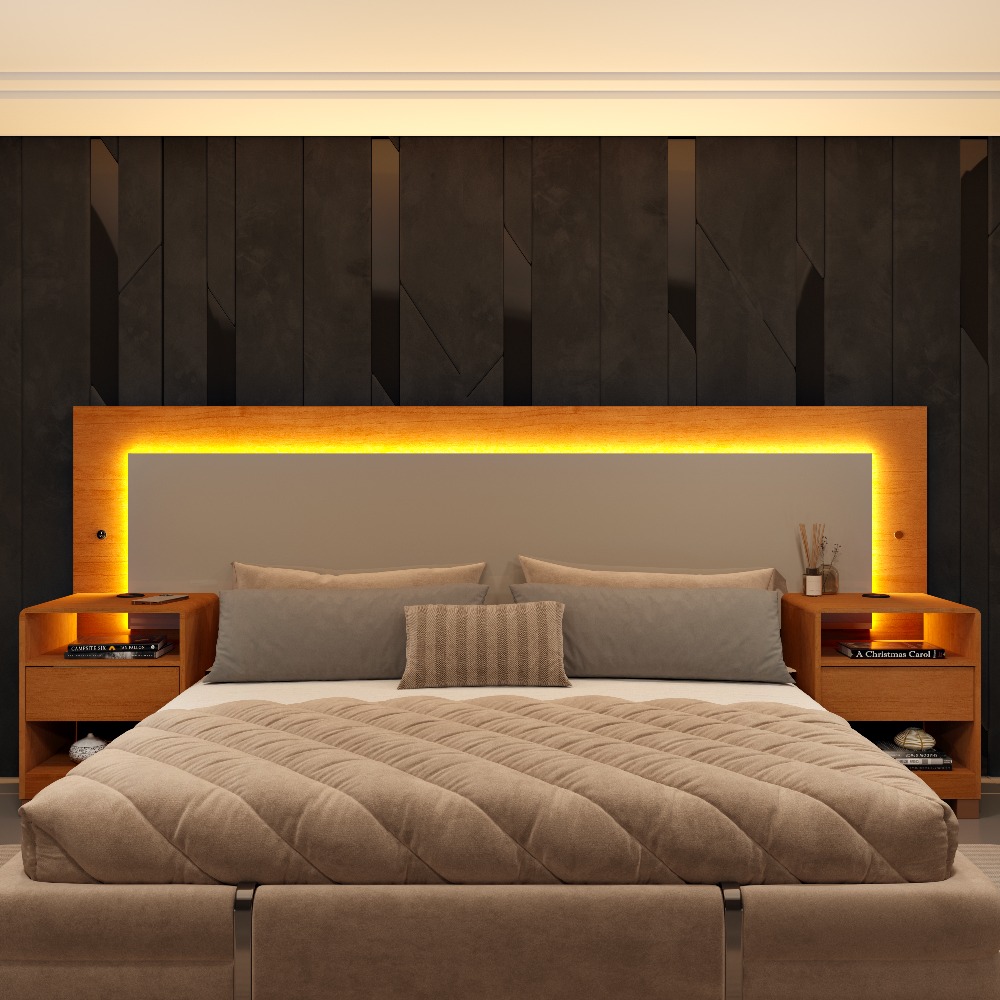 Dormitório Painel Box Casal Com Led Espanha