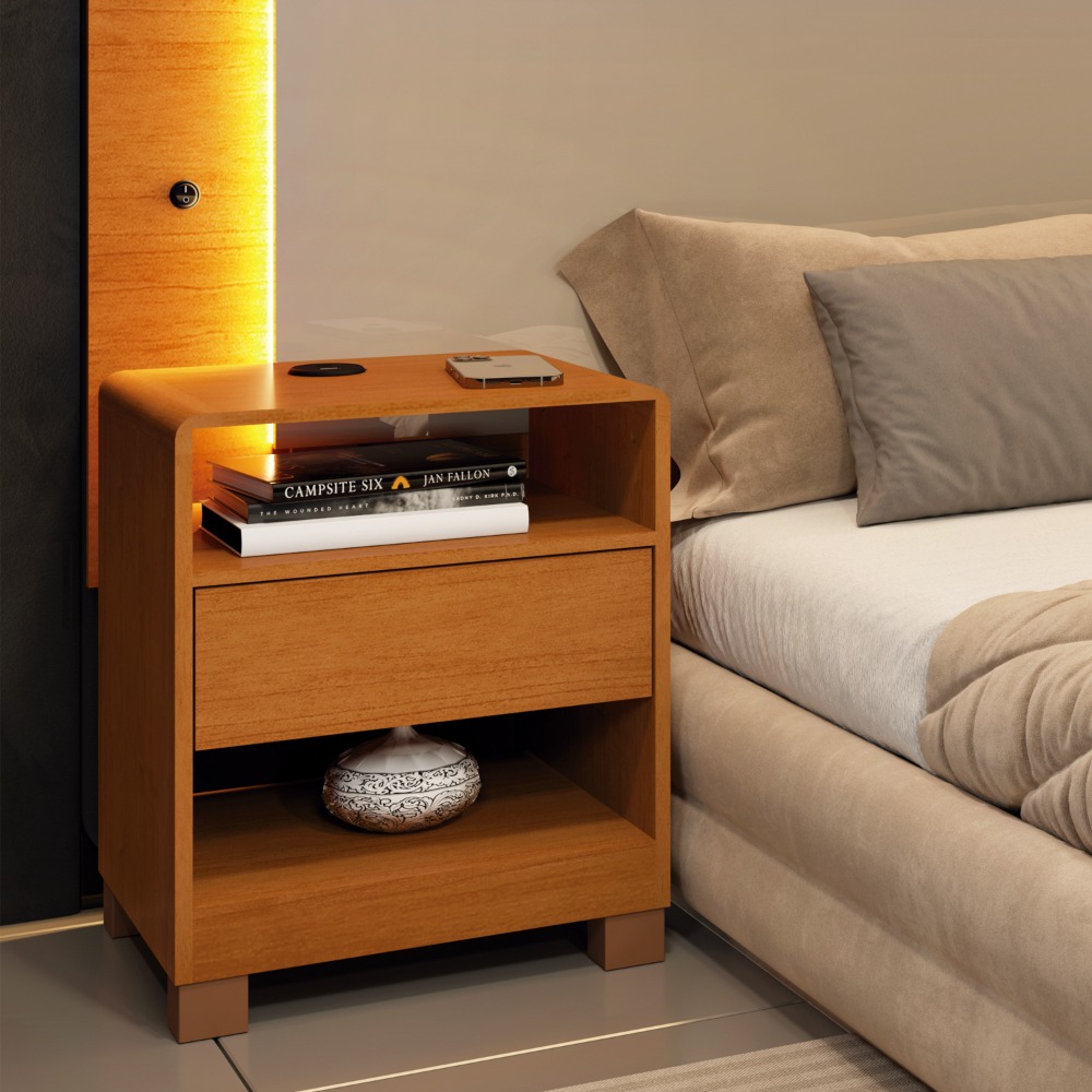 Dormitório Espanha mesa de cabeceira com USB